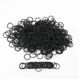 Mini élastiques noirs pour cheveux, 0,6 x 0,9 cm, pour fournitures de bureau, école, maison