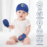 Bonnet et moufles pour nouveau-né, bonnet confortable pour fille et garçon, bonnet et gants en coton pour bébé de 0 à 6 mois