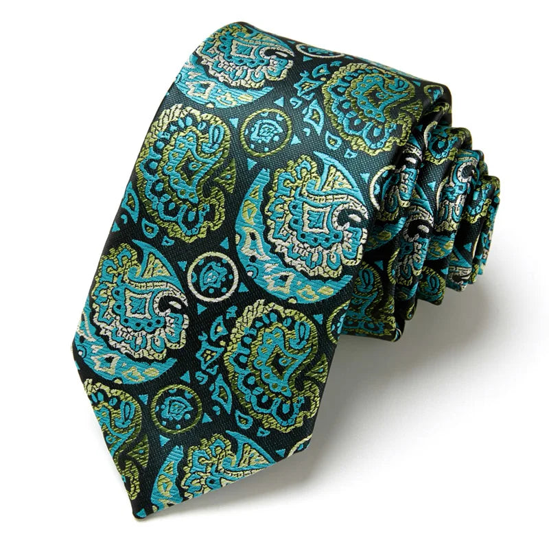Cravate classique en soie pour homme, 48 couleurs, 7,5 cm, de luxe, à rayures, fine, pour costume, mariage, fête
