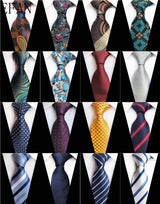 Corbatas de seda tejidas en jacquard con diseño de cachemira a cuadros para hombre, corbatas de 8 cm a rayas para trajes de negocios, bodas y fiestas.