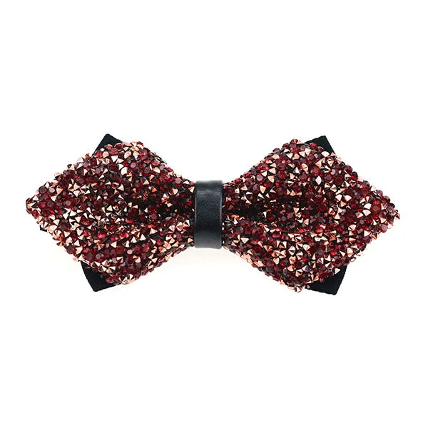 Nœud papillon rose diamant pour homme, nœud papillon strass, accessoire de mariage tendance