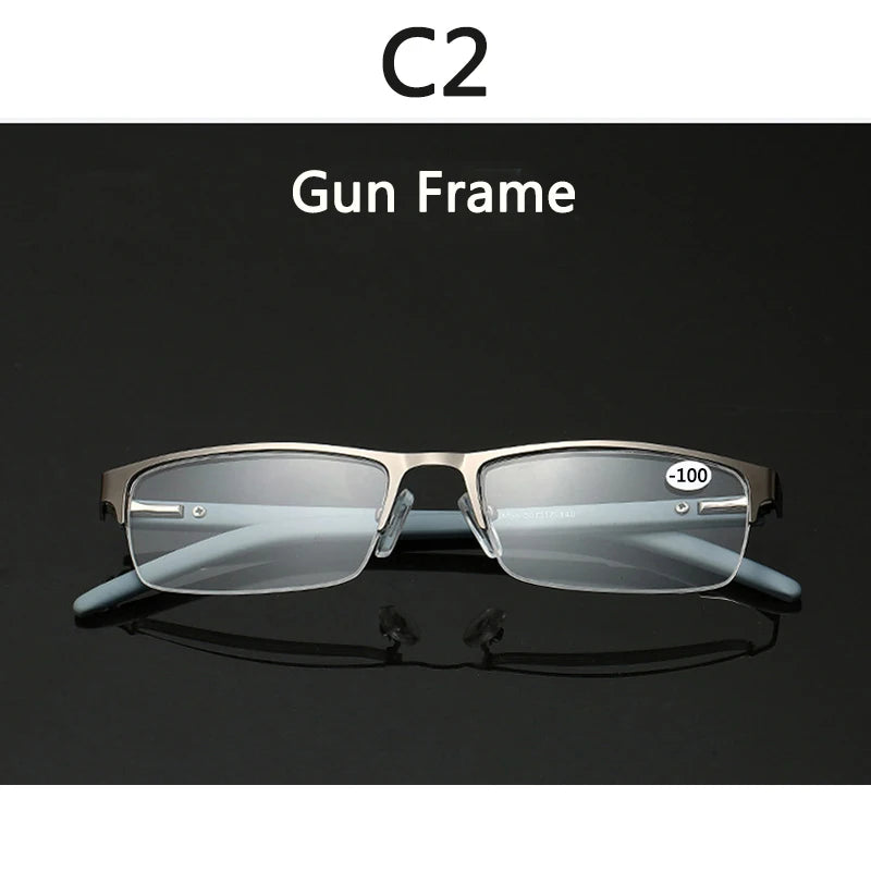 BOYSEEN Titanium alloy Nearsighted Glasses Non spherical 12 Layer Coated Minus lenses Business Myopia Eyeglasses -0.5 -1.0 -1.25