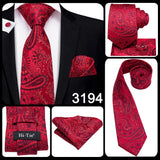 Hi-Tie Coffret cadeau cravate homme vin rouge bordeaux cachemire soie mariage cravate pour homme design tendance qualité mouchoir boutons de manchette livraison directe