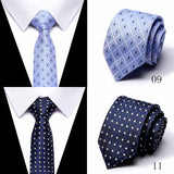 Cravate classique en soie pour homme, 48 couleurs, 7,5 cm, de luxe, à rayures, fine, pour costume, mariage, fête