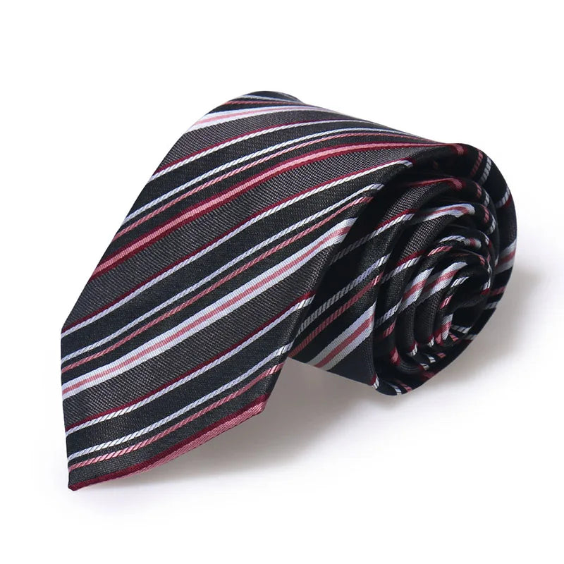 Cravate Huishi 8 cm à pois pour homme, slim, tendance, en polyester et microfibre, à carreaux, pour mariage
