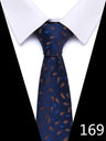 Cravate homme 7,5 cm, style nouveau, bleu, vert et orange, motif cachemire, motif floral, pour mariage, travail