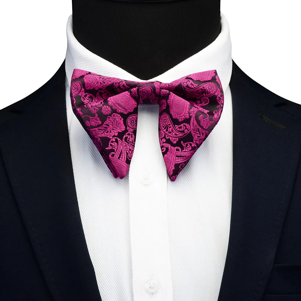 GUSLESON Ensemble de boutons de manchette et pochette pour homme, motif cachemire, bleu, rouge et jaune, avec boîte cadeau, cravate de mariage en soie pour homme