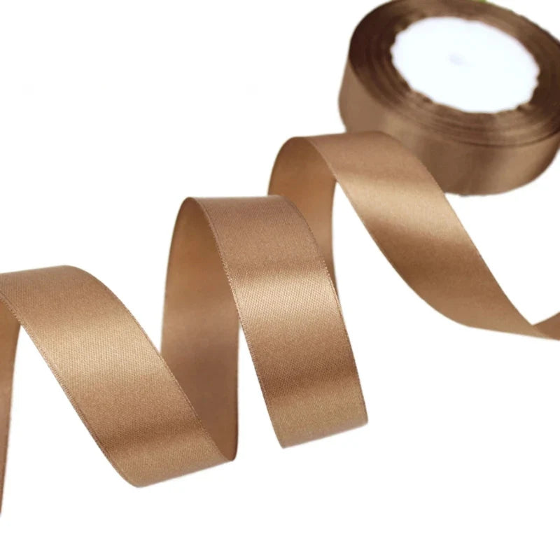 braunes einseitiges Satinband Großhandel Geschenkverpackung Weihnachtsbänder