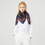 Foulard en soie de luxe pour femme, foulard d'été carré en satin, hijab de marque, 90 x 90 cm, foulard en soie musulman