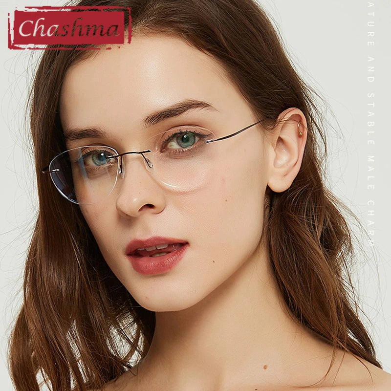 Titanium Prescription Glasses Ultra Light Eyewear Optical Glasses Frame for Male and Female Clear Lenses