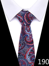Cravate homme 7,5 cm, style nouveau, bleu, vert et orange, motif cachemire, motif floral, pour mariage, travail