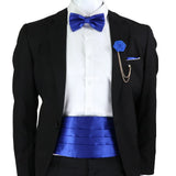 New Fashion Mens Cummerbund Bow Tie Brooch Set Black Red Blue   Waist Seal For Formal Tuxedo Business Suit Dinner Accessories