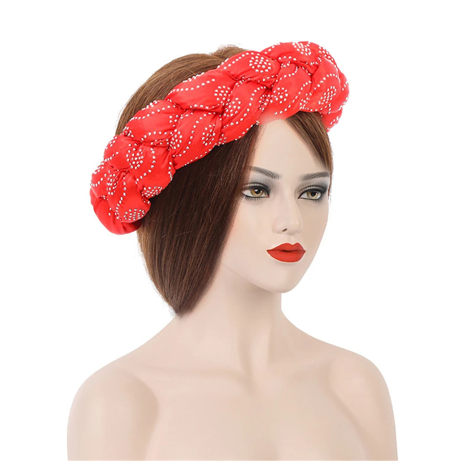 Fashion Candy Color Braids Twist Headbands for Women African Headwear Elastic Hair Bands Ladies Turban Female Bandage Headwrap