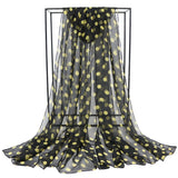 Speelk – Foulard en soie georgette à pois pour femme, flambant neuf, à la mode, longs châles d'extérieur, vente en gros