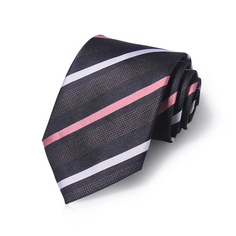 Cravate Huishi 8 cm à pois pour homme, slim, tendance, en polyester et microfibre, à carreaux, pour mariage