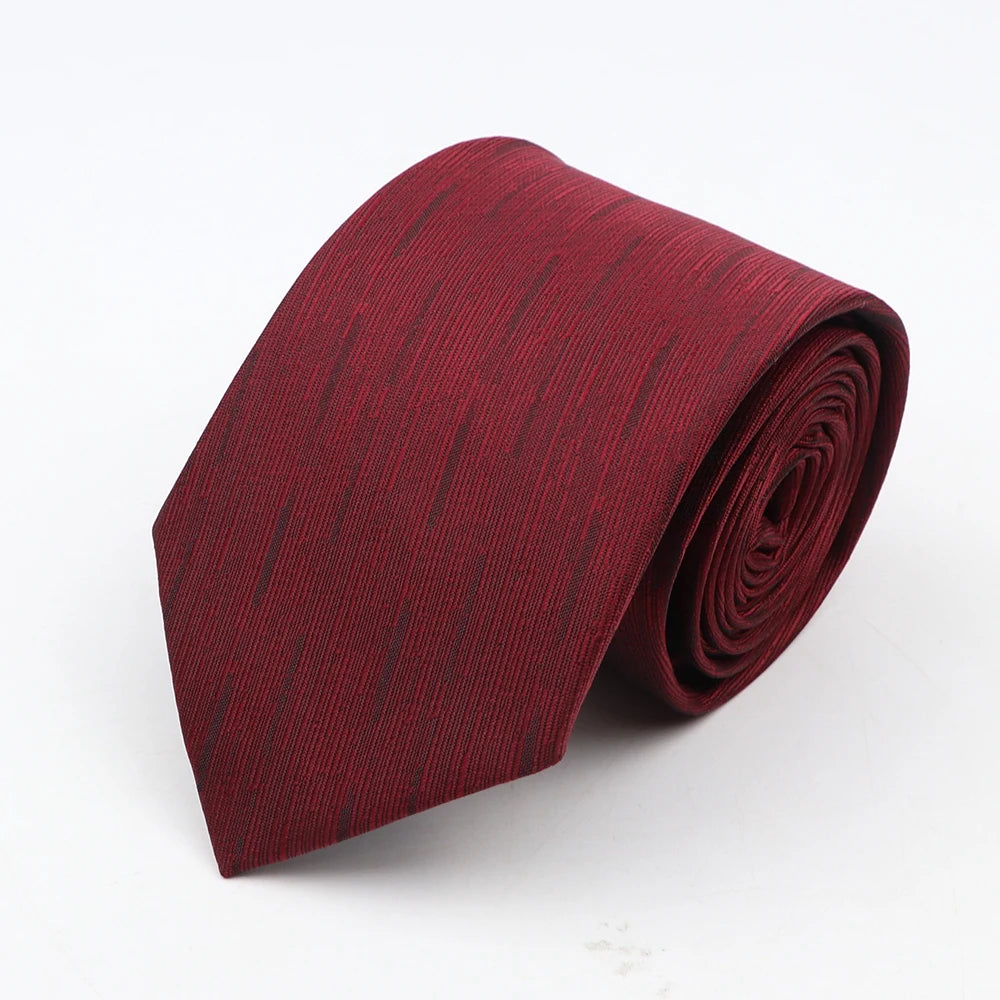 Nouvelle cravate classique à rayures et pois pour homme, jacquard, 7 cm, en polyester, étroite, slim, pour mariage, marié, affaires, costume, chemise, cadeau