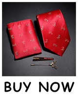 JEMYGINS Cravates de Noël pour hommes 9 cm en soie rouge de bonne qualité, ensemble de pinces à cravate imprimées pour fête, mariage, festival, cadeau