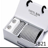 Cravates de marque 100 % soie, coffret cadeau, bureau, homme, classique, fête, mariage, rayées, 7,5 cm, soie, mariage, motif floral, cravate, mouchoir