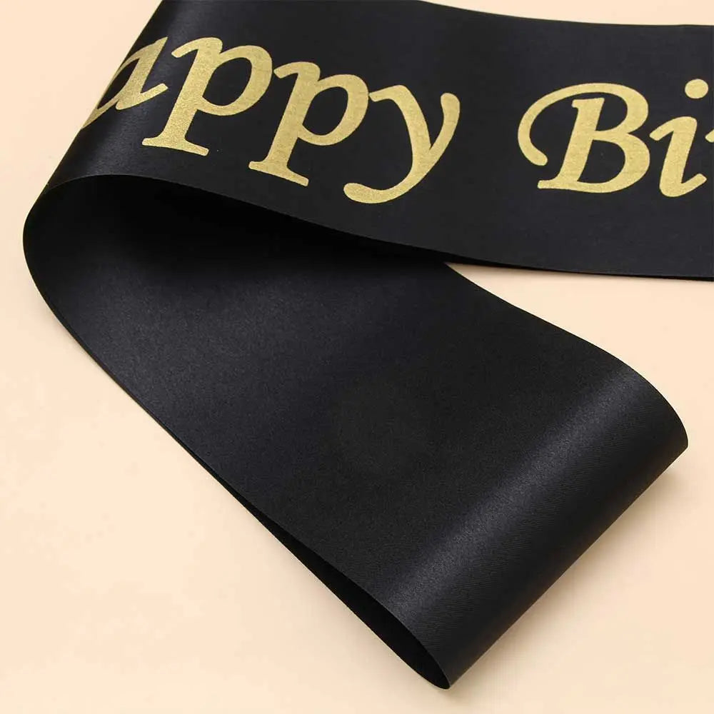 1 ceinture en satin pailleté « Joyeux anniversaire » pour fille, accessoire de décoration de fête, style sirène