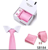 Cravates de marque 100 % soie, coffret cadeau, bureau, homme, classique, fête, mariage, rayées, 7,5 cm, soie, mariage, motif floral, cravate, mouchoir