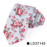 Nouvelle cravate florale pour hommes et femmes, cravate fine en coton pour mariage, cravates décontractées pour hommes, costumes classiques, cravates à imprimé floral