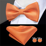 Hi-Tie Nœuds papillon verts de Noël pour hommes Cravate papillon en soie Ensemble de boutons de manchette et mouchoirs pour fête de mariage Nœud papillon uni à carreaux cachemire