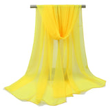 Foulard en soie georgette de couleur pure pour femme, foulard de voyage monochrome, châle de plage, vente en gros