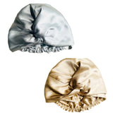 100 Mulberry Silk Turban Bonnets For Women Twisted Sleeping Night Cap 19 Momme Pure Silk Hair Wrap Cap For Curly Ladies Headwrap
