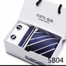 Cravates de marque 100 % soie, coffret cadeau, bureau, homme, classique, fête, mariage, rayées, 7,5 cm, soie, mariage, motif floral, cravate, mouchoir