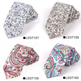 Nouvelle cravate florale pour hommes et femmes, cravate fine en coton pour mariage, cravates décontractées pour hommes, costumes classiques, cravates à imprimé floral