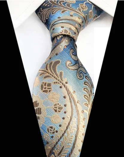 Corbatas de seda tejidas en jacquard con diseño de cachemira a cuadros para hombre, corbatas de 8 cm a rayas para trajes de negocios, bodas y fiestas.