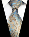 Corbatas de seda tejidas en jacquard con diseño de cachemira a cuadros para hombre, corbatas de 8 cm a rayas para trajes de negocios, bodas y fiestas.