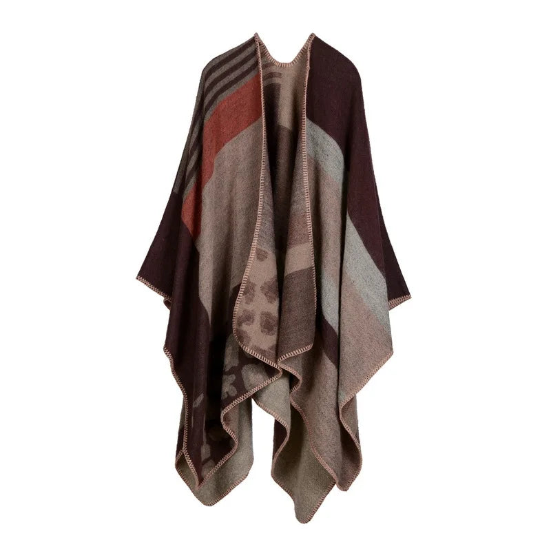 Luxus Marke Geometrische Poncho 2024 Kaschmir Schals Frauen Winter Warme Tücher und Tücher Pashmina Dicke Capes Decke Femme Schal