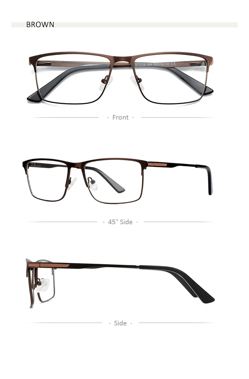 ZENOTTIC Men Titanium Alloy Optical Glasses Frame Fashion Male Square Eyewear Ultralight Metal Non-Prescription Eyeglasses