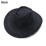 Western Cowboy Hat for Men Women Kids Fedora Outdoor Wide Brim Faux Leather Summer Wide Brim Beach Travel Cap Black White Pink