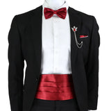 New Fashion Mens Cummerbund Bow Tie Brooch Set Black Red Blue   Waist Seal For Formal Tuxedo Business Suit Dinner Accessories