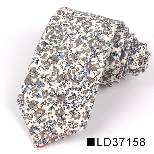 Nouvelle cravate florale pour hommes et femmes, cravate fine en coton pour mariage, cravates décontractées pour hommes, costumes classiques, cravates à imprimé floral