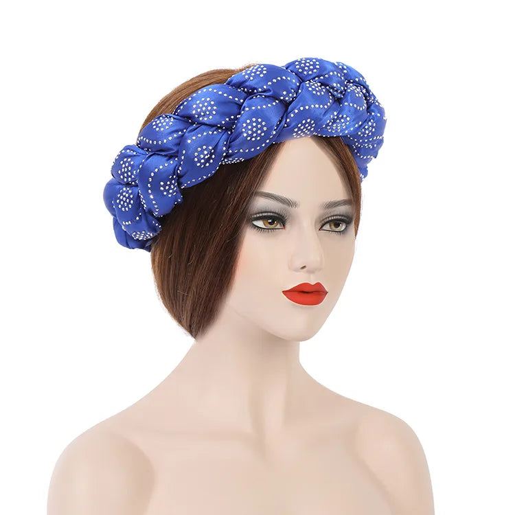 Fashion Candy Color Braids Twist Headbands for Women African Headwear Elastic Hair Bands Ladies Turban Female Bandage Headwrap