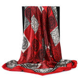 Mode Haar Schal Für Frauen Kopftuch Schwarz Silk Satin Hijab Schals 90cm * 90cm Platz Tücher Halstuch Schals Für damen 2020