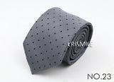 Nouvelle cravate classique à rayures et pois pour homme, jacquard, 7 cm, en polyester, étroite, slim, pour mariage, marié, affaires, costume, chemise, cadeau