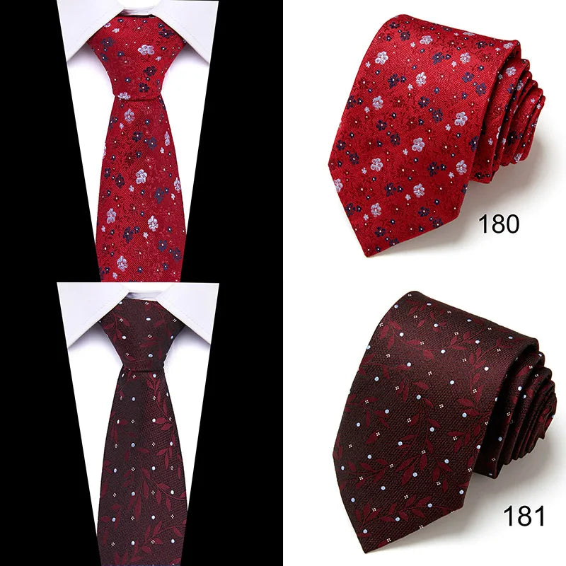 Cravate classique en soie pour homme, 48 couleurs, 7,5 cm, de luxe, à rayures, fine, pour costume, mariage, fête