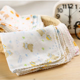 HAPPY MONKEY Lot de 5 serviettes d'allaitement pour bébé Motif ours en peluche Lapin Motif pois Imprimé Petit mouchoir en gaze 20 x 20 cm