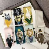 Foulard en soie imprimé animal pour femme, nouveau style décoratif, petit foulard en soie, pour les affaires en Europe et en Amérique