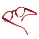 Fashion Design Blue Light Blocking Reading Glasses Men Women Folding Round Frame  Presbyopic Eyeglasses with Case  +1.0~4.0