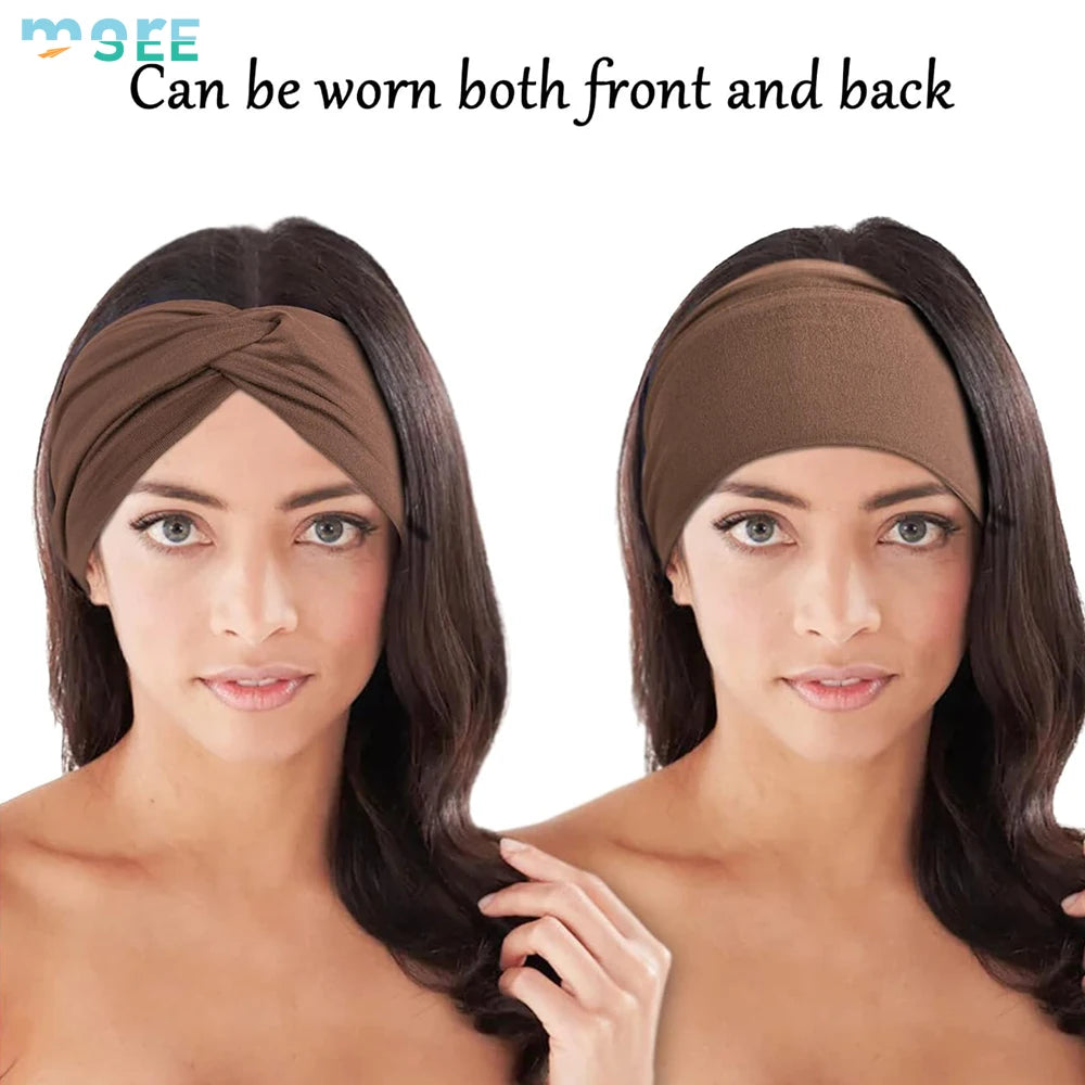 SeeMore Customizable 10 PCS Extra Wide Turban African Style Hair Wrap Head Bands for Women Sports & Entertainment