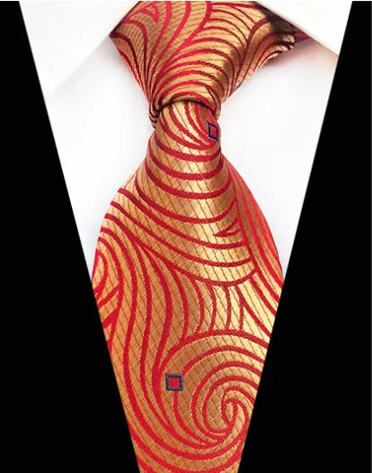 Corbatas de seda tejidas en jacquard con diseño de cachemira a cuadros para hombre, corbatas de 8 cm a rayas para trajes de negocios, bodas y fiestas.