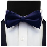 Ensemble de nœuds papillon solides de différentes tailles, haut et bas, nœud papillon uni pour homme, mouchoir, boutons de manchette, coffret cadeau pour hommes, cravates de mode de mariage