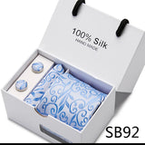 Cravates de marque 100 % soie, coffret cadeau, bureau, homme, classique, fête, mariage, rayées, 7,5 cm, soie, mariage, motif floral, cravate, mouchoir