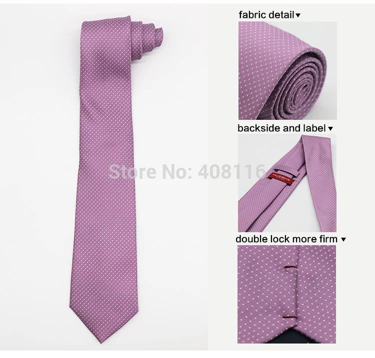 Cravate Huishi 8 cm à pois pour homme, slim, tendance, en polyester et microfibre, à carreaux, pour mariage
