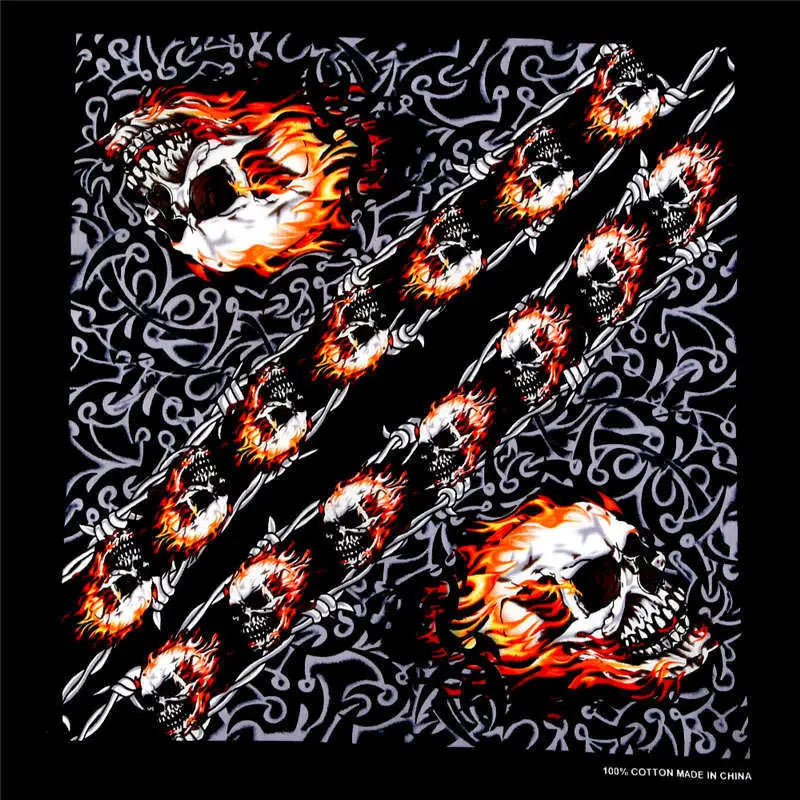 Écharpes de randonnée en coton avec tête de mort, bandana hip-hop, foulard de cou, fantôme, parkour, cyclisme, cagoule, rappeur, B-Boy, couvre-chef, bandeau BMX